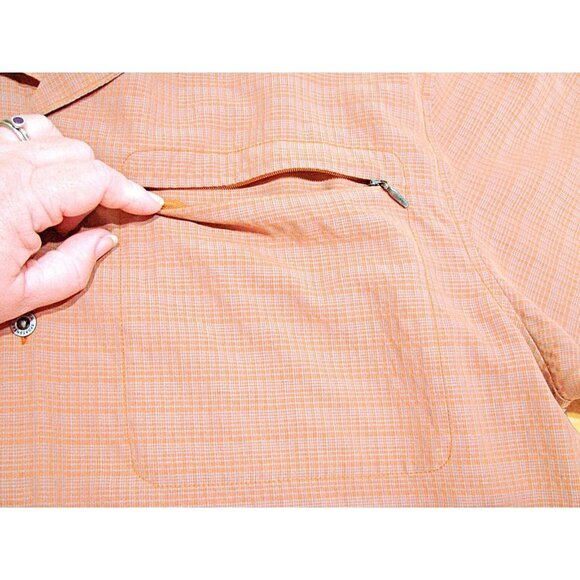 Columbia Mens Brown Rust Short Check Sleeve Collared Button Up Shirt Soft Sz XL - Picture 8 of 11